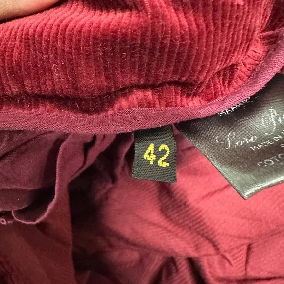 Loro Piana Burgundy Corduroy Pants Made in Italy Straight Leg Sz 42 IT 29 Waist - Picture 10 of 11